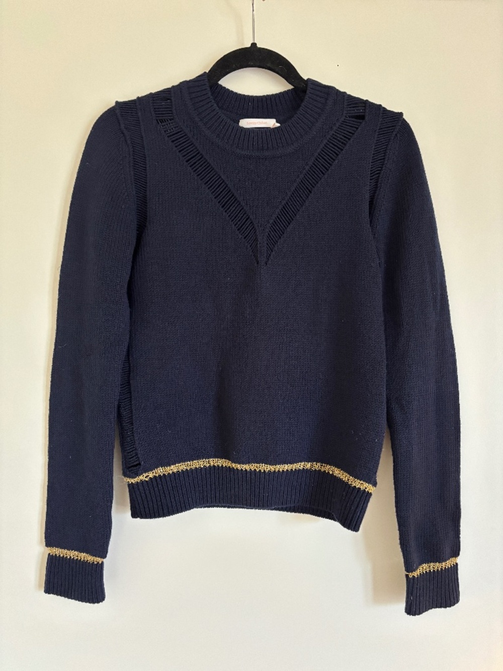 See by Chloe Navy and Gold Sweater